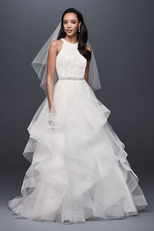 tiered tulle ball gown wedding skirt